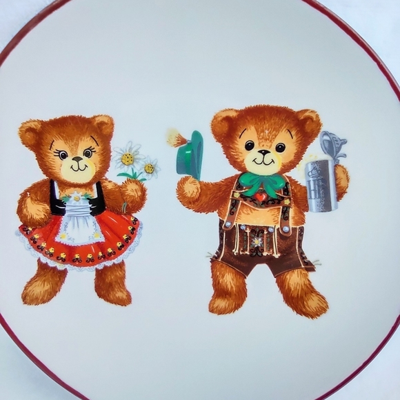Vintage Reutter Porzellan Bavarian Bears Plate - Picture 2 of 6